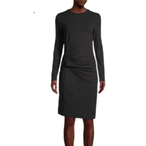 Design Lab organic cotton long sleeve ruched dress Sz XS - Picture 2 of 14